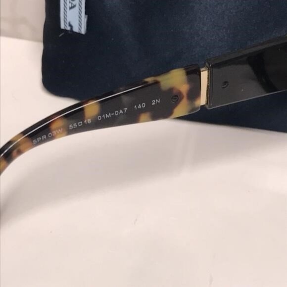 New Authentic Prada Tortoise and Black Women's Sunglasses PR03W 01M-0A7 - Picture 11 of 12